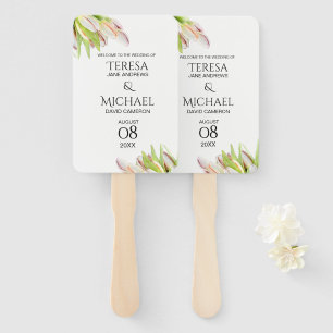 Abanico Boda de jardín personalizada de tulipanes rosados