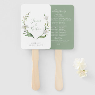Abanico Boda de la guirnalda floral blanca