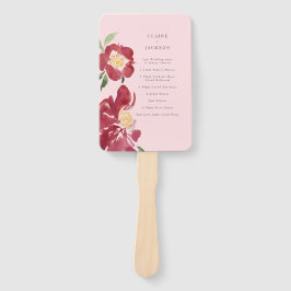 Abanico Boda de los Peonies Rojos