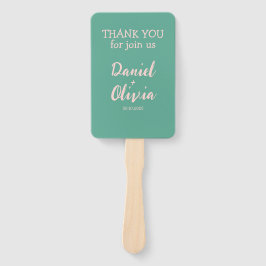 Abanico Boda de onda rosa y verde