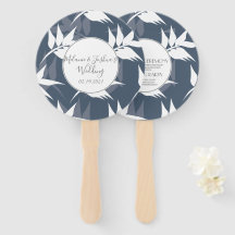 Boda de patrón de hoja botánica elegante azul blan