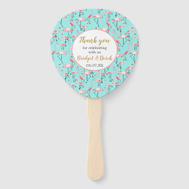 Abanico Boda de playa Flamingo Azul rosa Gracias Boda
