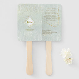 Abanico Boda de resumen de oro de líneas finas V1 Sage ID8