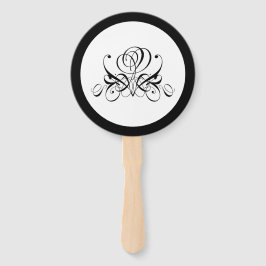 Abanico Boda de Rosa negro caligrafía