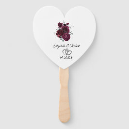 Abanico Boda de Rosas de Borgoña