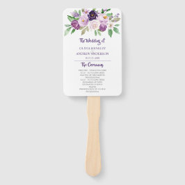 Abanico Boda de Rosas de color morado y lavanda