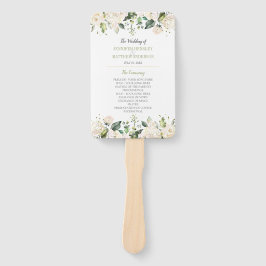 Abanico Boda de tramas de colores blancos y Rosas