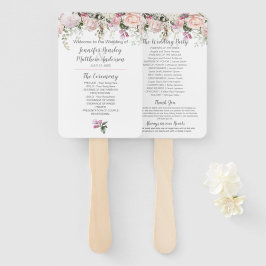 Abanico Boda de vegetación de Rosas Rosa Rosadas de Rubor