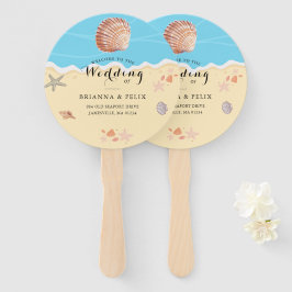 Abanico Boda de verano minimalista en el océano azul