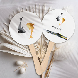 Abanico Boda de Watercolor Koi Fish