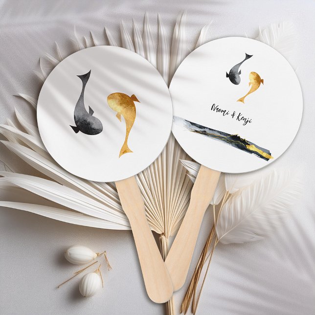 Abanico Boda de Watercolor Koi Fish (Subido por el creador)