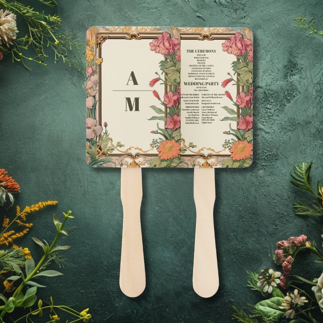 Abanico Boda decorativo de Art Nouveau floral (Subido por el creador)