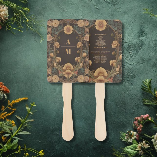 Abanico Boda decorativo de Art Nouveau floral (Subido por el creador)