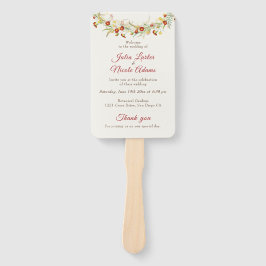 Abanico Boda del follaje marino amarillo anaranjado