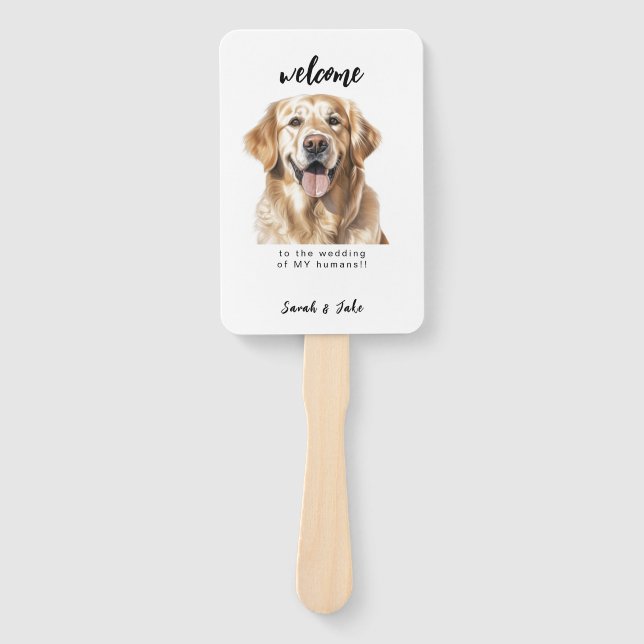 Abanico Boda Divertida con Mascota Personalizada  (Anverso)