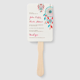 Abanico Boda Dreamcatcher de la pluma Tribal Boho