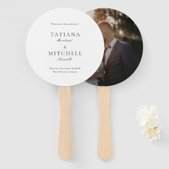 Abanico Boda elegante clásica de fotos en blanco y negro