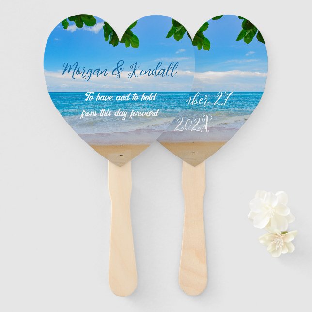 Abanico Boda Fan Tropical Water Dice (Anverso y reverso)