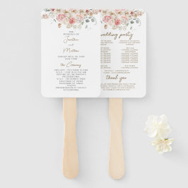 Abanico Boda floral acuarela de verano