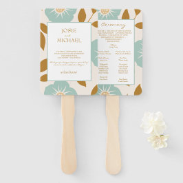 Abanico Boda Floral Azul