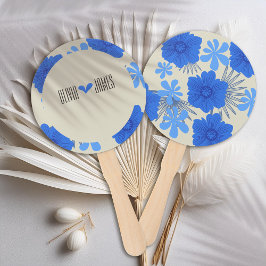 Abanico Boda floral azul romántico