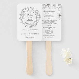 Abanico Boda Floral Botánico Clásico