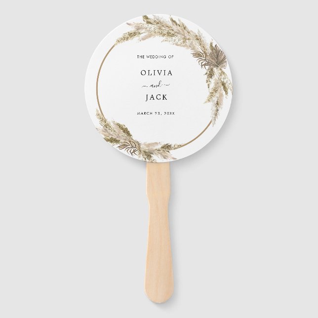 Abanico Boda floral de Moda bohemia (Anverso)