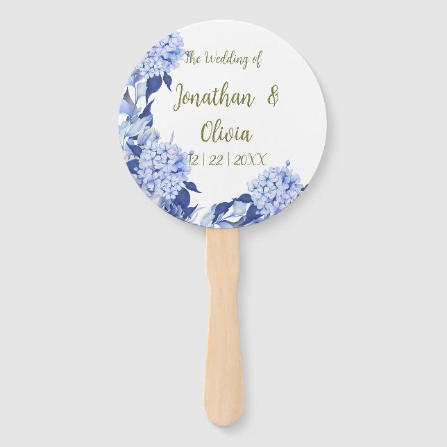 Abanico Boda floral morado de primavera con ducha dulce (Anverso)