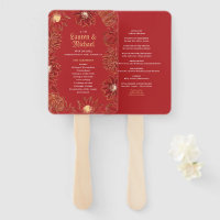 Boda floral oriental con flores de color rojo Lotu