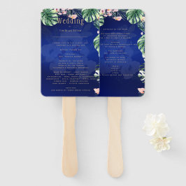 Abanico Boda floral rosa verde tropical LeahG