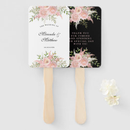 Abanico Boda floral rosada Black Rubor Gracias