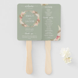 Abanico Boda floral Sage Green Boho