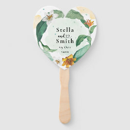 Abanico Boda floral tropical colorido