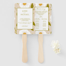 Abanico Boda floral verde oliva