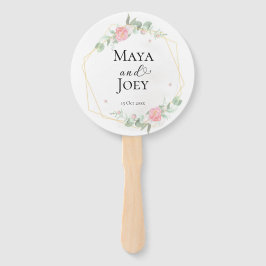 Abanico Boda geométrico Rosa romántico