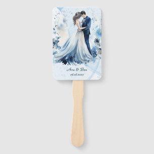 Abanico Boda Groom y Duste Blue Alcohol Ink Bride