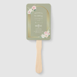 Abanico Boda Itinerario De Bazas Rosadas Y Blancas