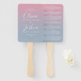 Abanico Boda Judía con Ombre Rosa y Azul Polvoriento