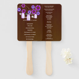 Abanico Boda Mason Jars Dark Rustic Purple Floral