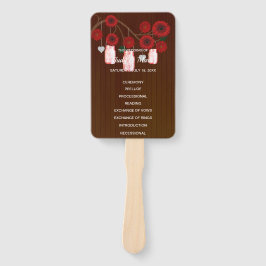 Abanico Boda Mason Jars Dark Rustic Red Floral