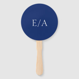 Abanico Boda Minimalista Monograma Simple Elegante Azul Ma