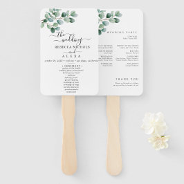 Abanico Boda moderna con vegetación de eucalipto