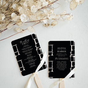 Abanico Boda moderna minimalista con gráficos audaces en b