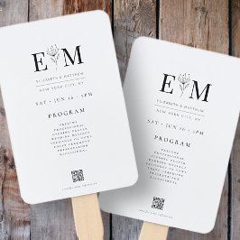 Abanico Boda Moderno Minimalista Elegante Foliage Moda