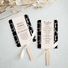 Abanico Boda negro y blanco de negrita mínimo moderno