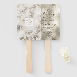 Abanico Boda Paisley formal Champagne ID767