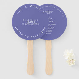 Abanico Boda personalizada azul mínima