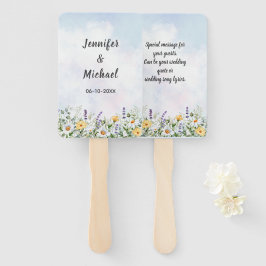 Abanico Boda personalizada con acuarela de flores silvestr