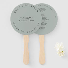 Abanico Boda personalizada mínima de Silvery Sage Green