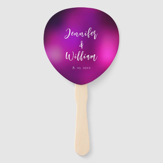 Abanico Boda Purple Sparkle Silver String Luces (Anverso)